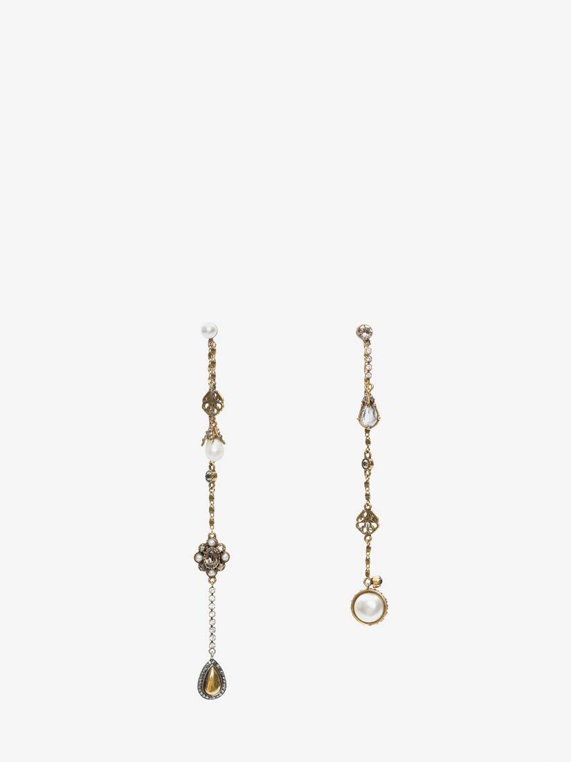 Pendientes Alexander McQueen Signature Chain Drop Mujer - Dorados - Mexico 576-JENPQL